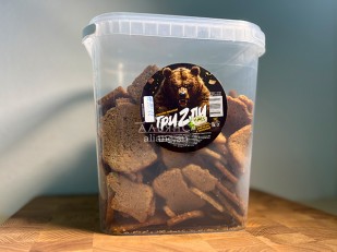 Кальмар со вкусом краба по-шанхайски (ПУТИНА): Ведро Ржаные гренки со вкусом Сметана зелень (1 кг)